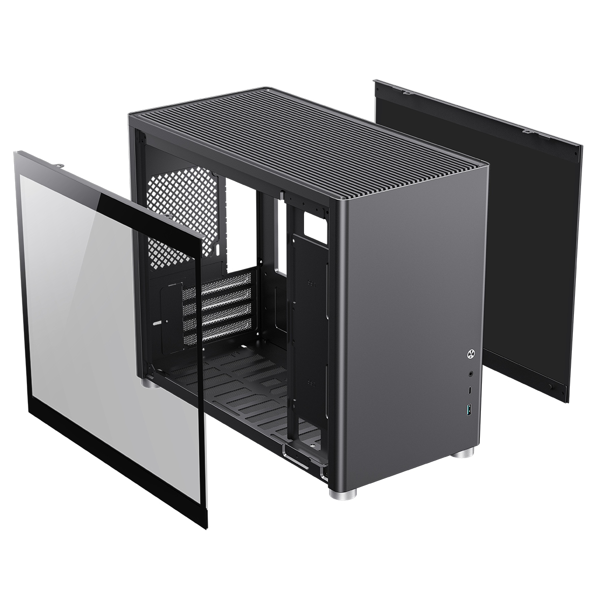 GAMEMAX Black Steel/Tempered Glass USB3.0/ Type C Micro ATX Tower Spark  Computer Case w/ Dual Tempered Glass Side Panel 